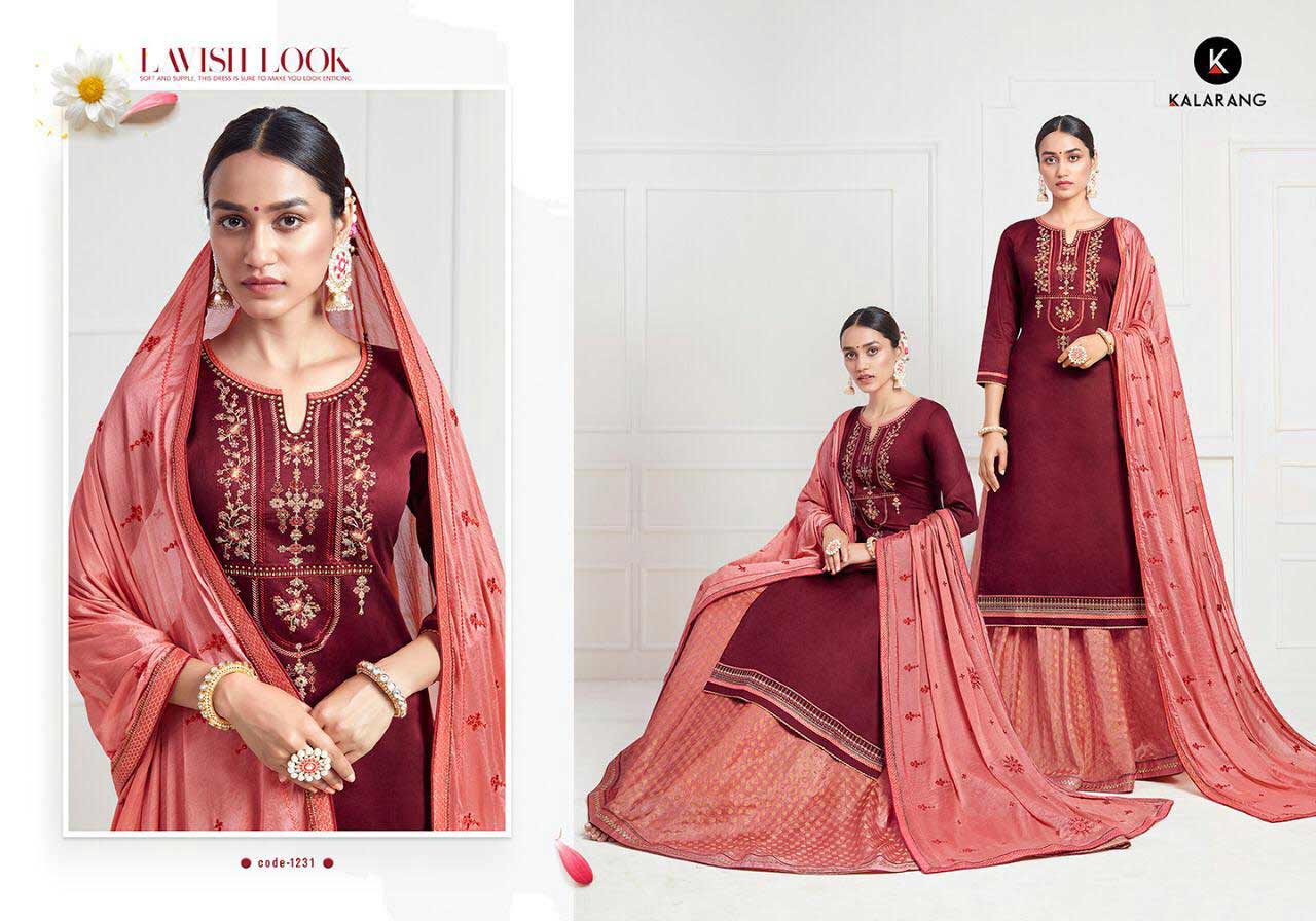 Kalarang Black Berry Silk Embroidery Dresses Kalarang Black Berry Silk Embroidery Dresses
